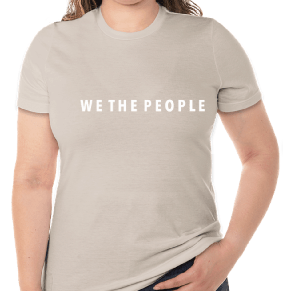 we the people t shirt beige